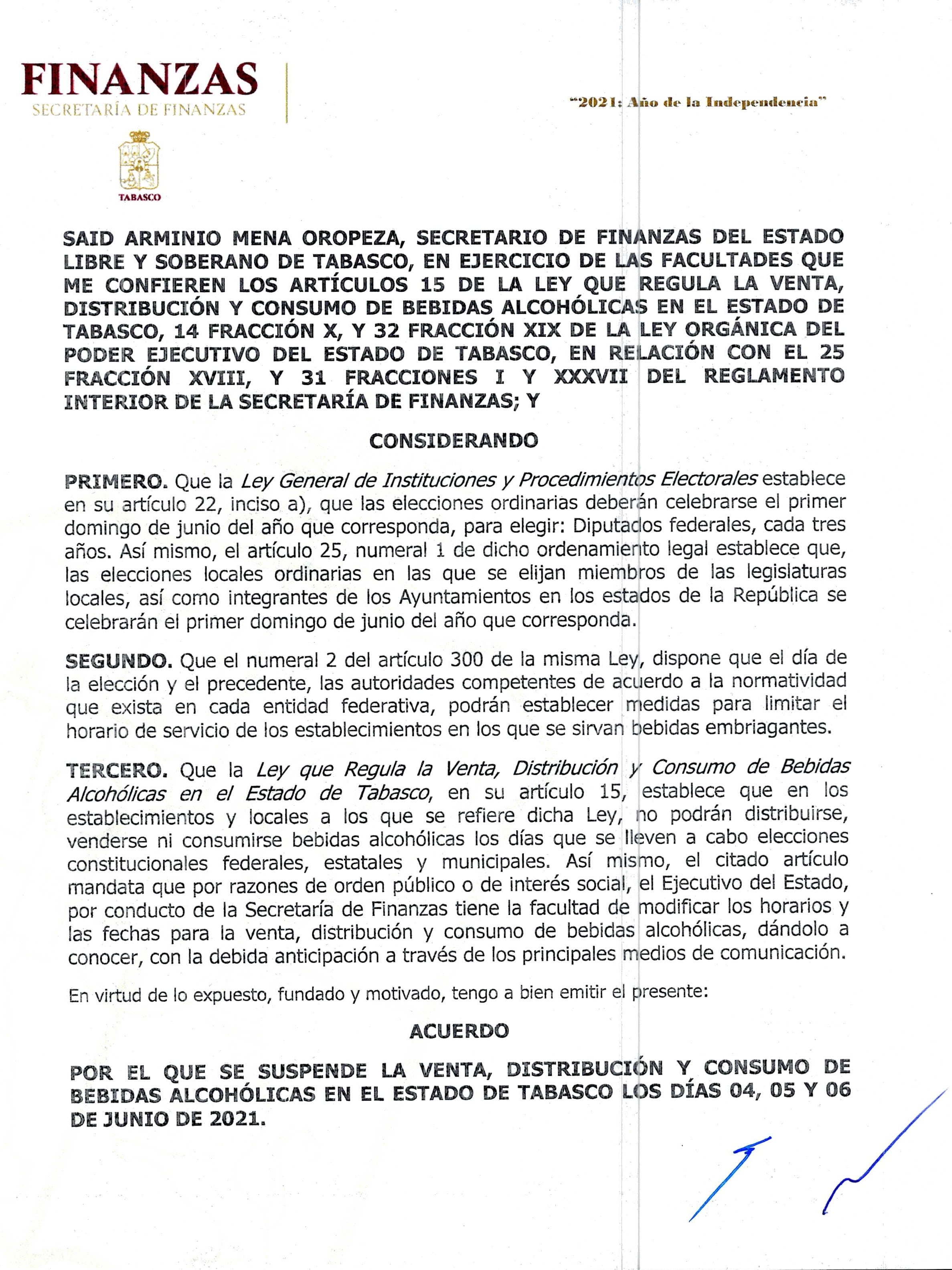 Tabasco prohíbe la venta de bebidas alcohólicas en la entidad durante 3 días por las elecciones