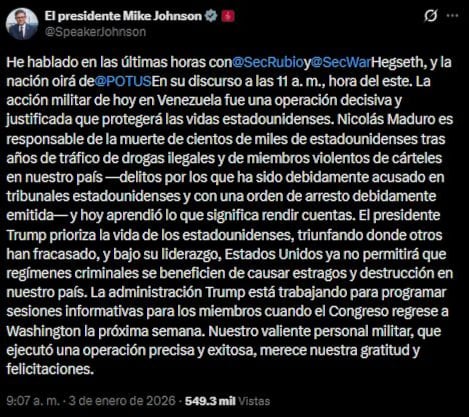 Congresistas rechazan acción militar en Venezuela
