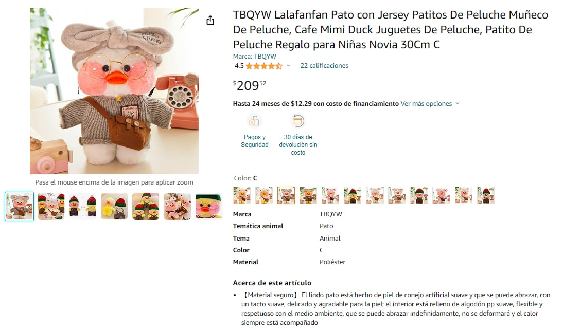 Patito de papel de TikTok que ya es peluche