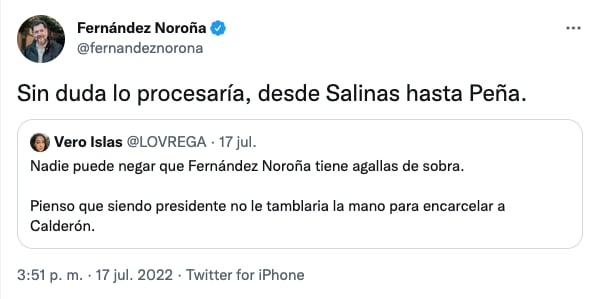 Gerardo Fernández Noroña afirma que procesaría a expresidentes