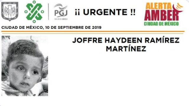 Joffre Haydeen Ramírez Martínez Alerta Amber
