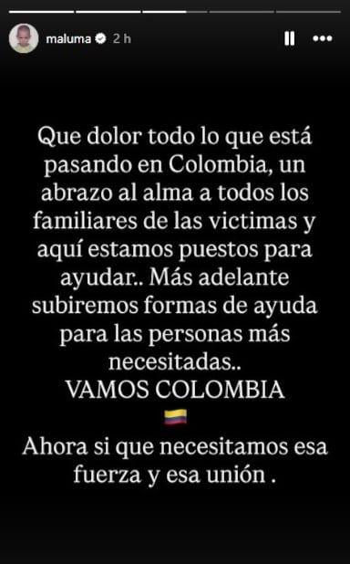 Maluma envía mensaje de solidaridad tras el terremoto de 7.4 que sacudió a Colombia