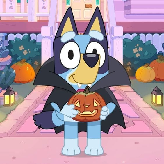 Dibujo de Bluey en Halloween
