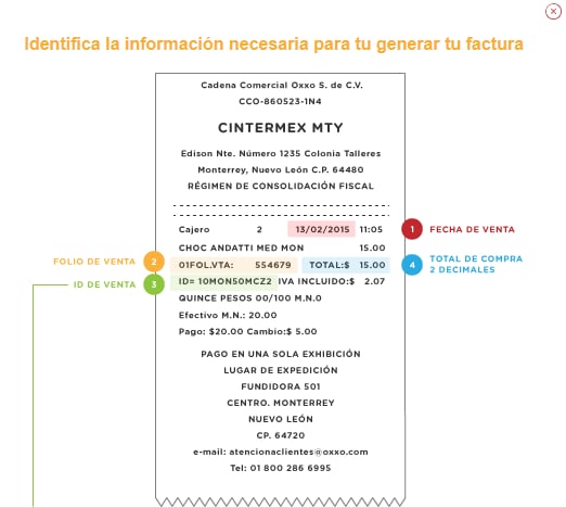 Oxxo: datos de compra solicitados para la facturación