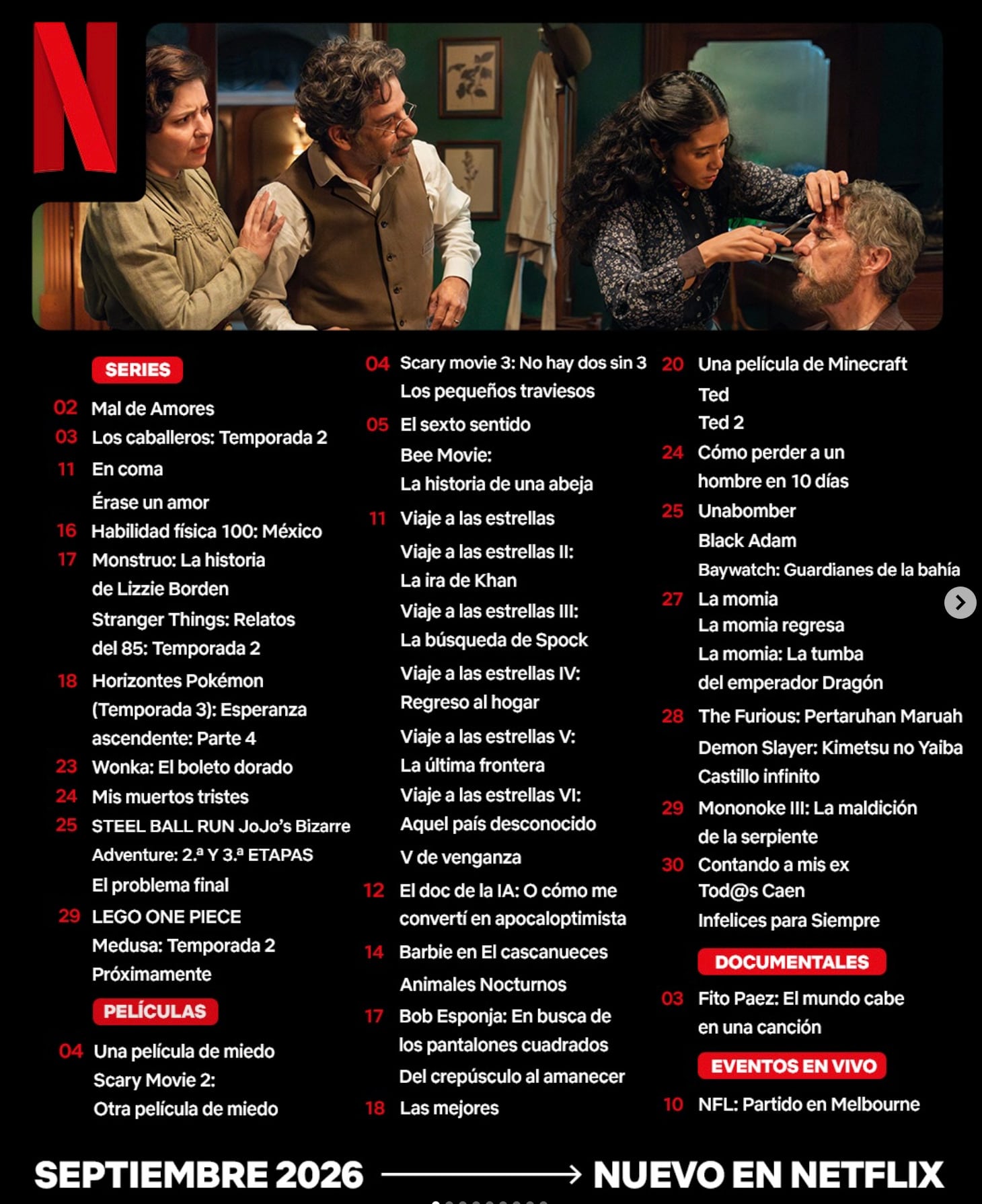 Estrenos en Netflix para seprtiembre