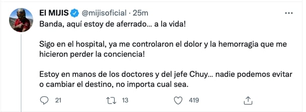 El Mijis comparte actualizaciones de su estado de salud