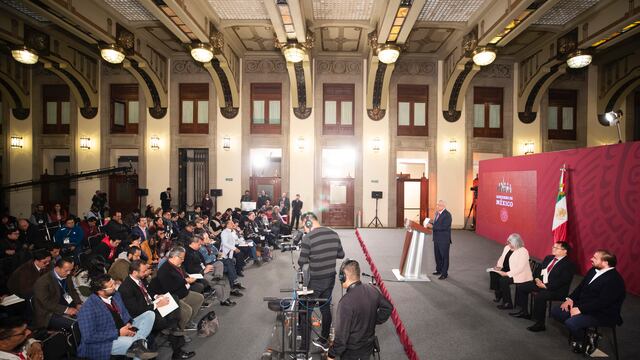 Aspecto de la mañanera de AMLO de este 31 de enero