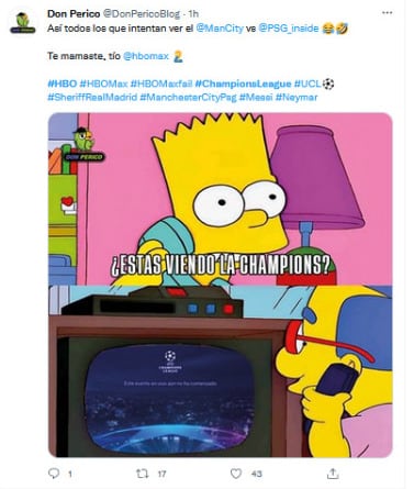 Meme HBO Max, Champions League