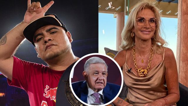 Aczino le tiró barra a AMLO y Adela Micha lo presenció.