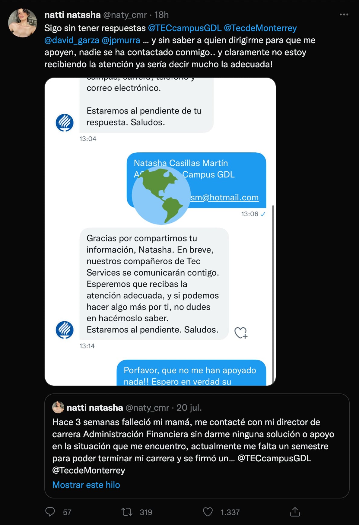 Tec de Monterrey no le quiere hacer válido un seguro a estudiante que se quedó huérfana