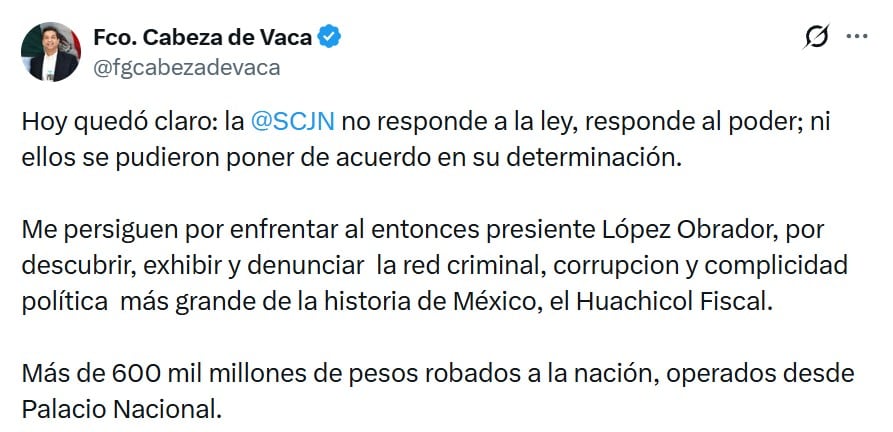 Francisco García Cabeza de Vaca vs SCJN