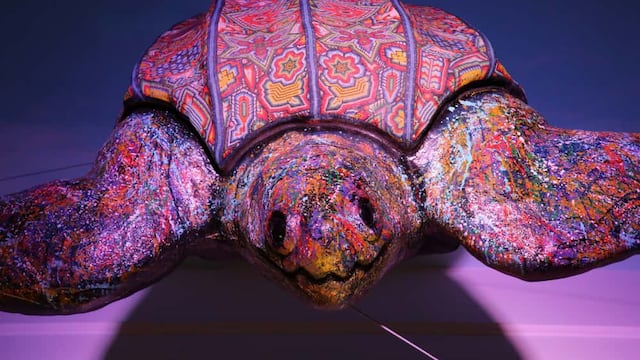 "El Murmullo de los Océanos" de César Menchaca, instalada en la Galería del Palacio Municipal de Puebla, extiende su permanencia.