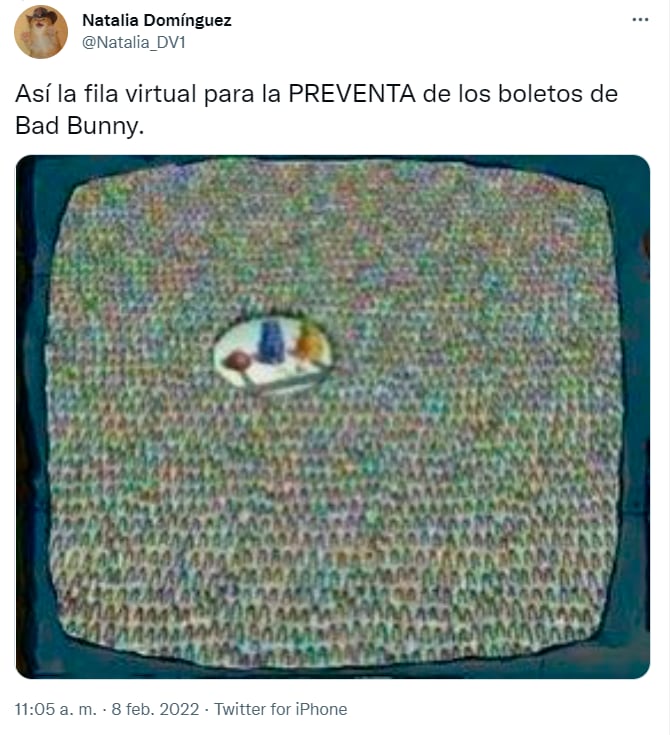Memes sobre la fila virtual del concierto de Bad Bunny en México
