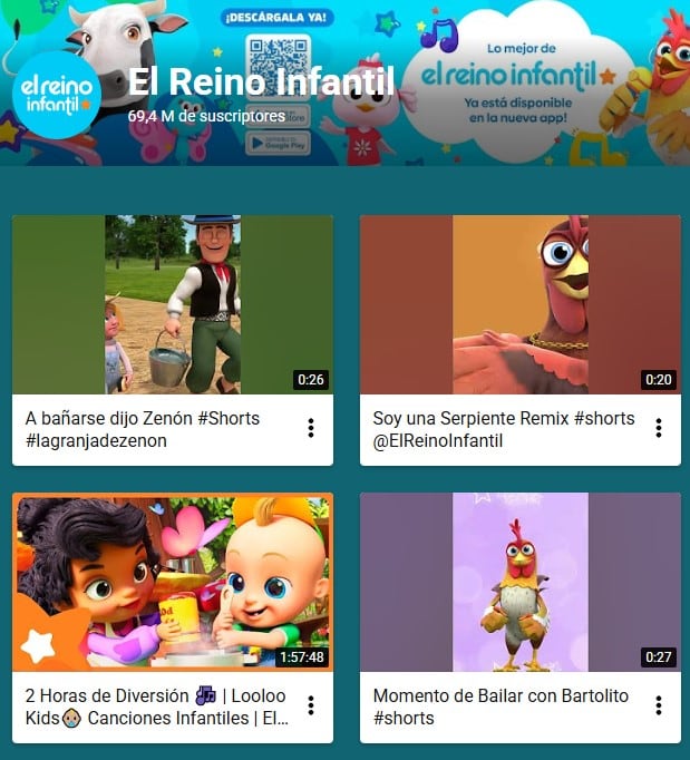 Canales más vistos de YouTube Kids en español