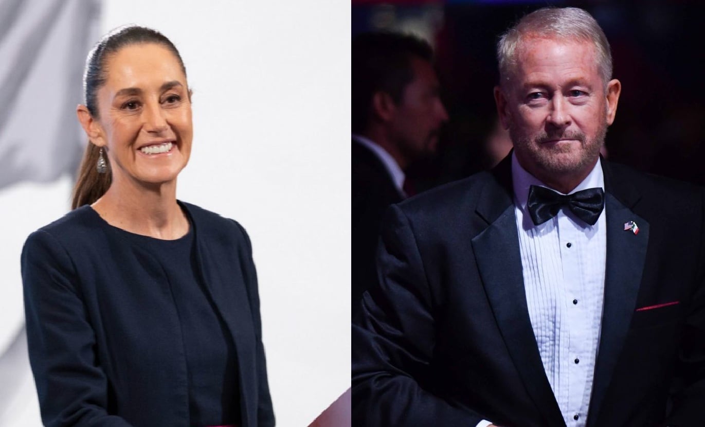 La presidenta de México, Claudia Sheinbaum y el embajador de Estados Unidos, Ronald Johnson