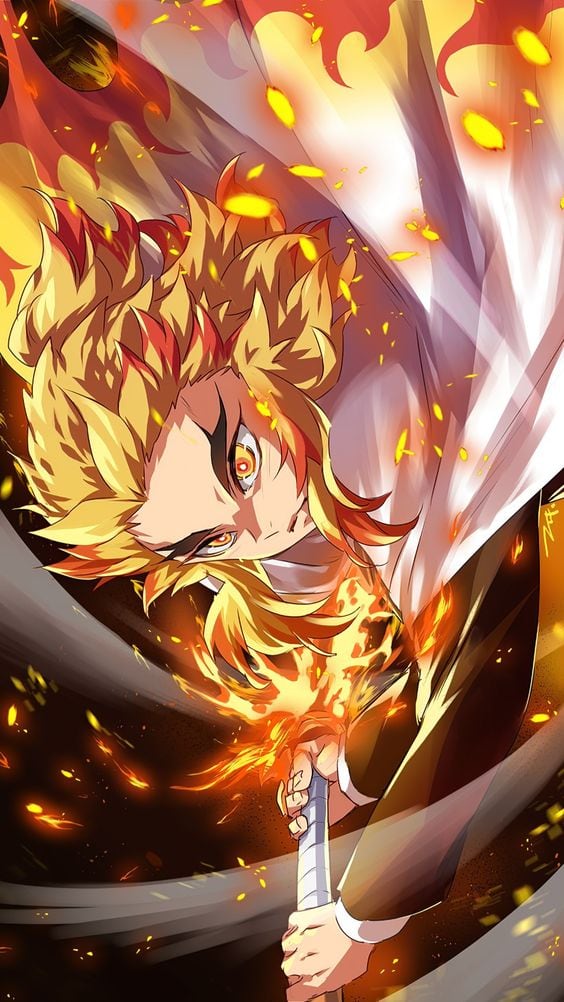 Fondo de Kyojuro Rengoku de Demon Slayer: Kimetsu no