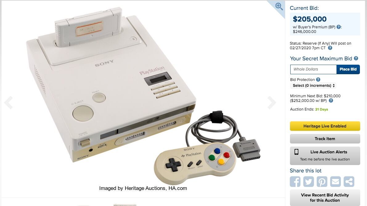 Subasta Nintendo PlayStation