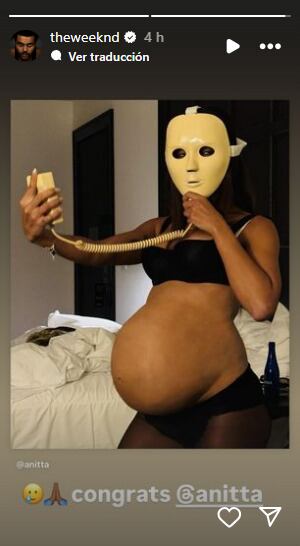 The Weeknd felicita a Anitta por su embarazo