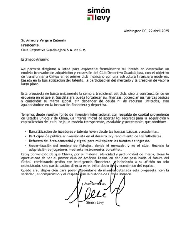 Simón Levy sobre compra de Chivas