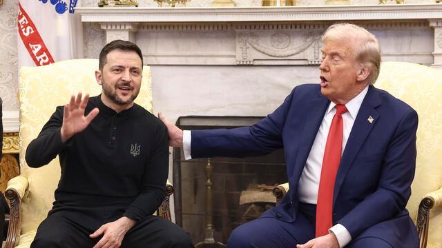 Donald Trump y Volodímir Zelenski en la Oficina Oval de la Casa Blanca, en Washington DC, Estados Unidos