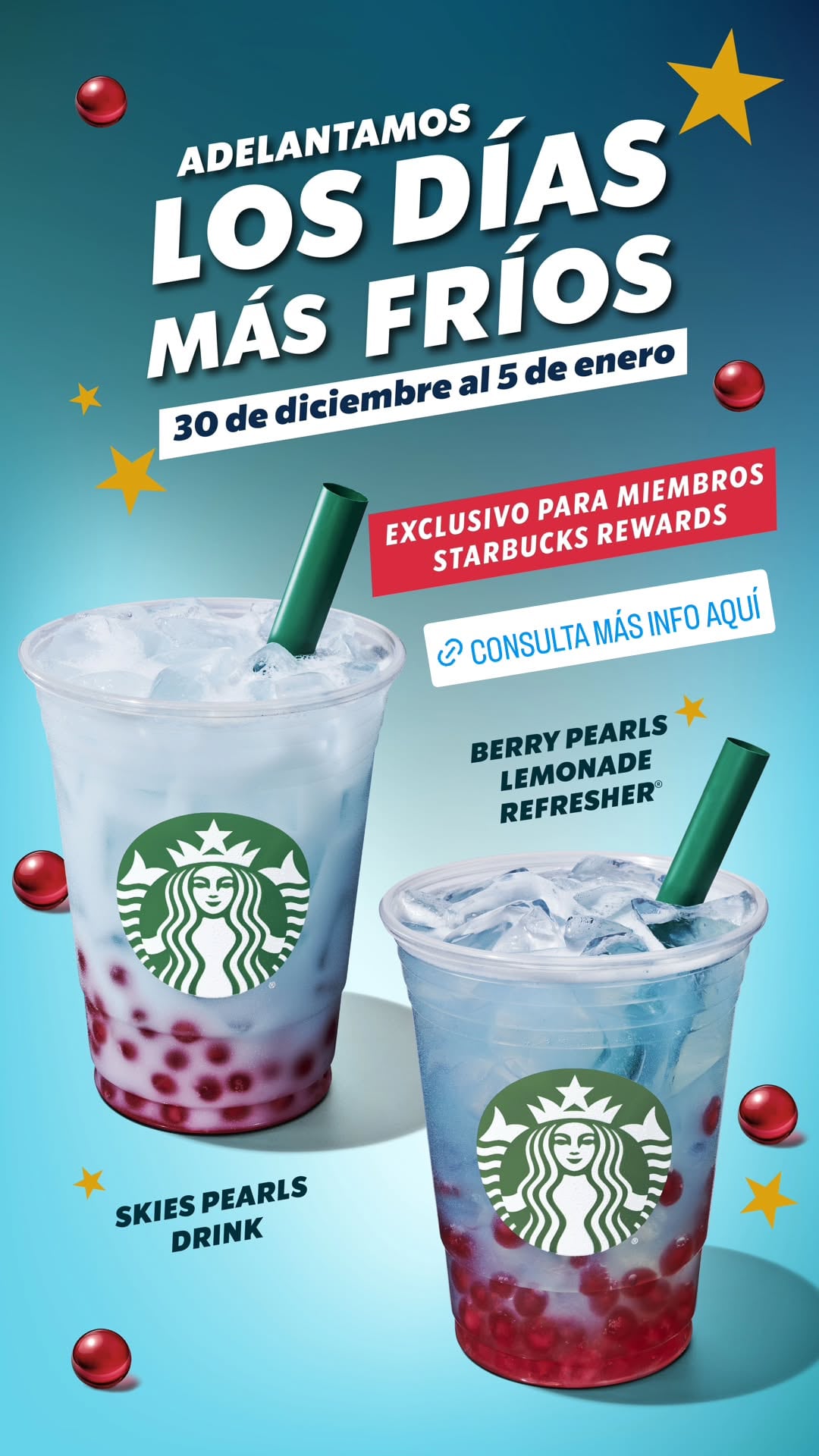 Bebida Berry Pearls Refreshers para miembros de Starbucks Rewards