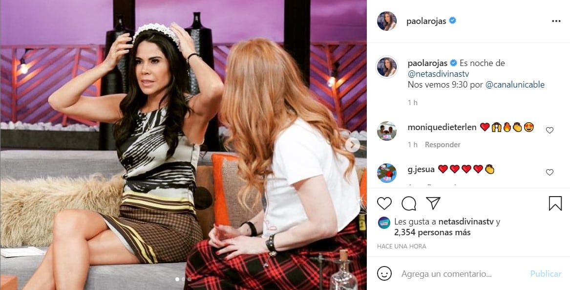 Publicación de Paola Rojas en Instagram