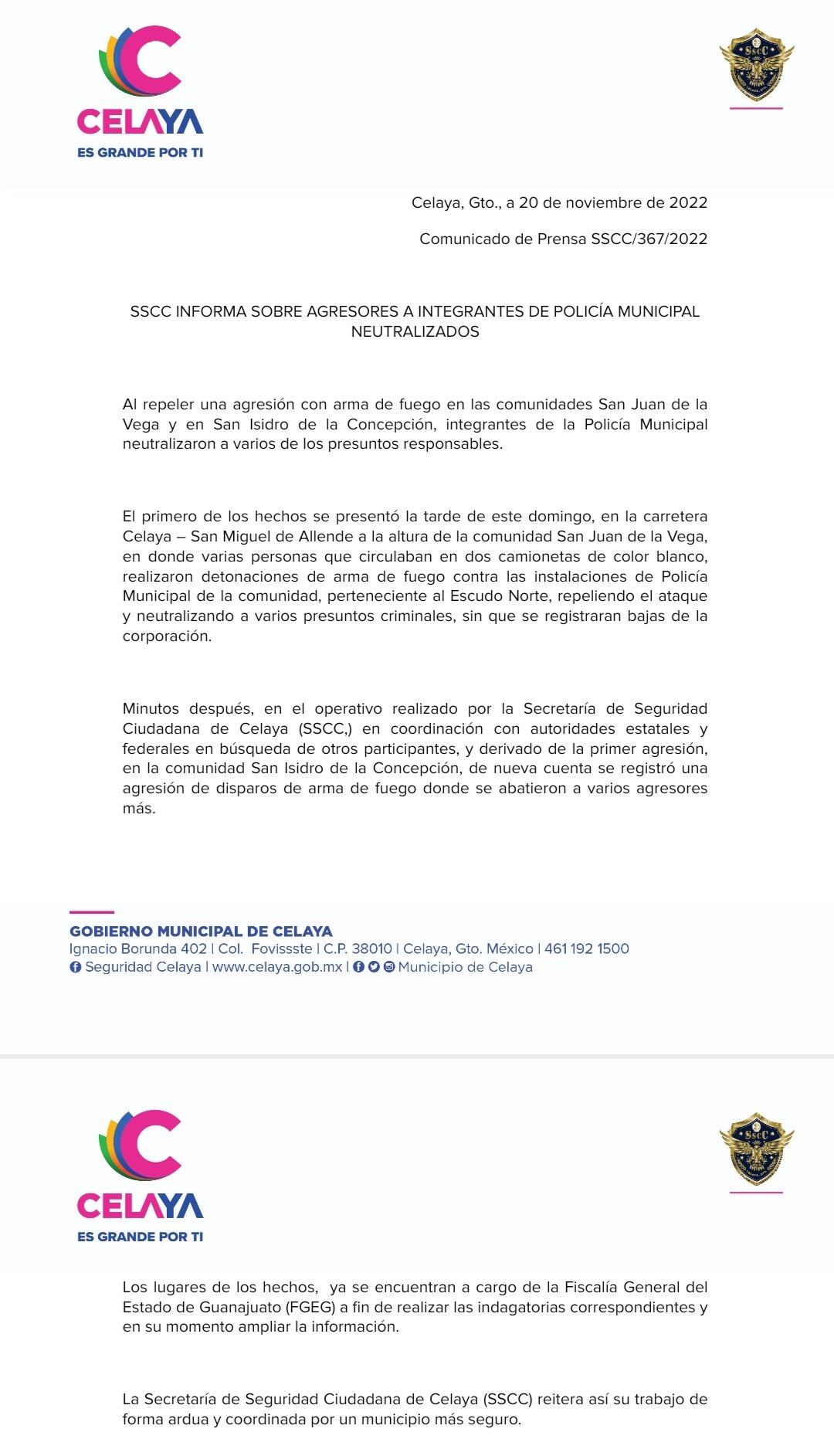 Ataque armado en San Juan de la Vega, Celaya