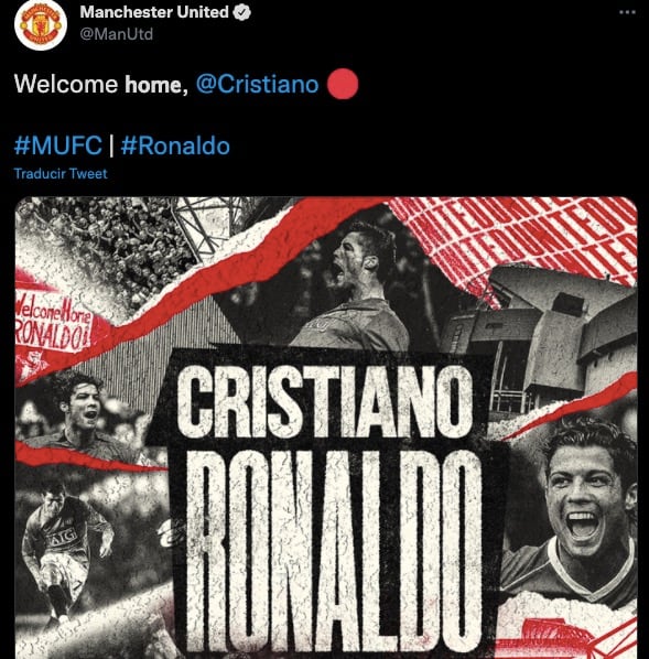 Manchester United anunció el regreso de Cristiano Ronaldo