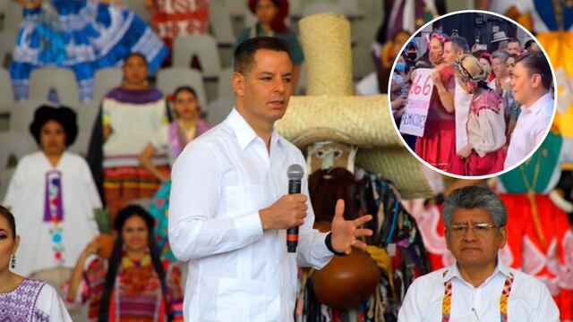 VIDEO: A Alejandro Murat le cambiaron el cartel para visibilizar feminicidios en Oaxaca