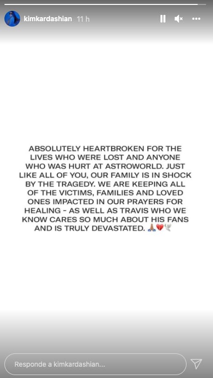 Kim Kardashian lamenta tragedia en Astroworld durante el concierto de Travis Scott