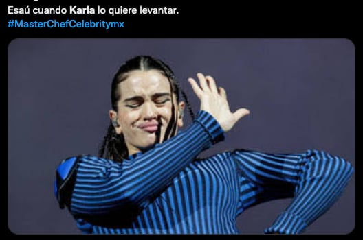 Meme de Karla Sofía Gascón en MasterChef Celebrity.