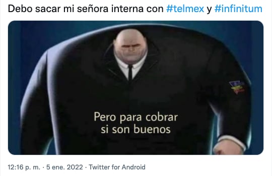 Meme de la caída de Infinitum de Telmex