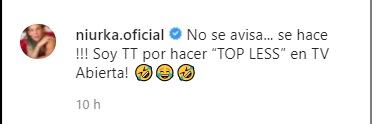 Niurka habla de su topless en televisión