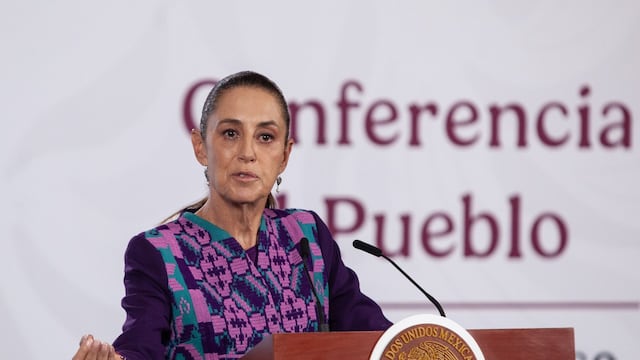 Claudia Sheinbaum durante la conferencia matutina en Palacio Nacional