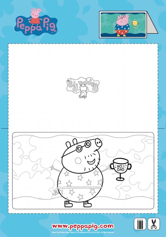 Dibujos de Papá Cerdito de Peppa Pig para el Día del Padre