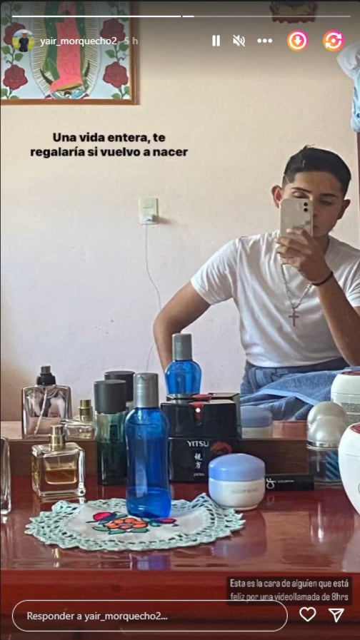 Instagram Storie del joven que se enamoró en concierto de Grupo Firme