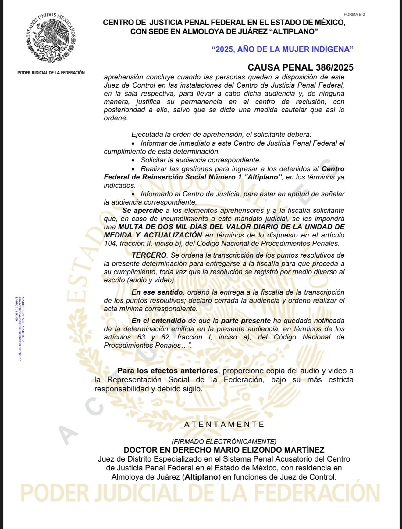 Orden de aprehensión contra Hernán Bermúdez Requena