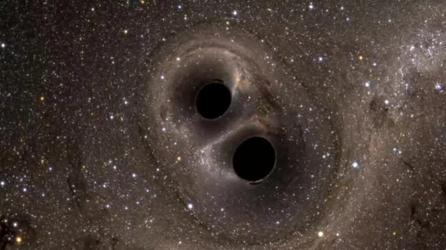 ”Abrazo” de dos agujeros negros