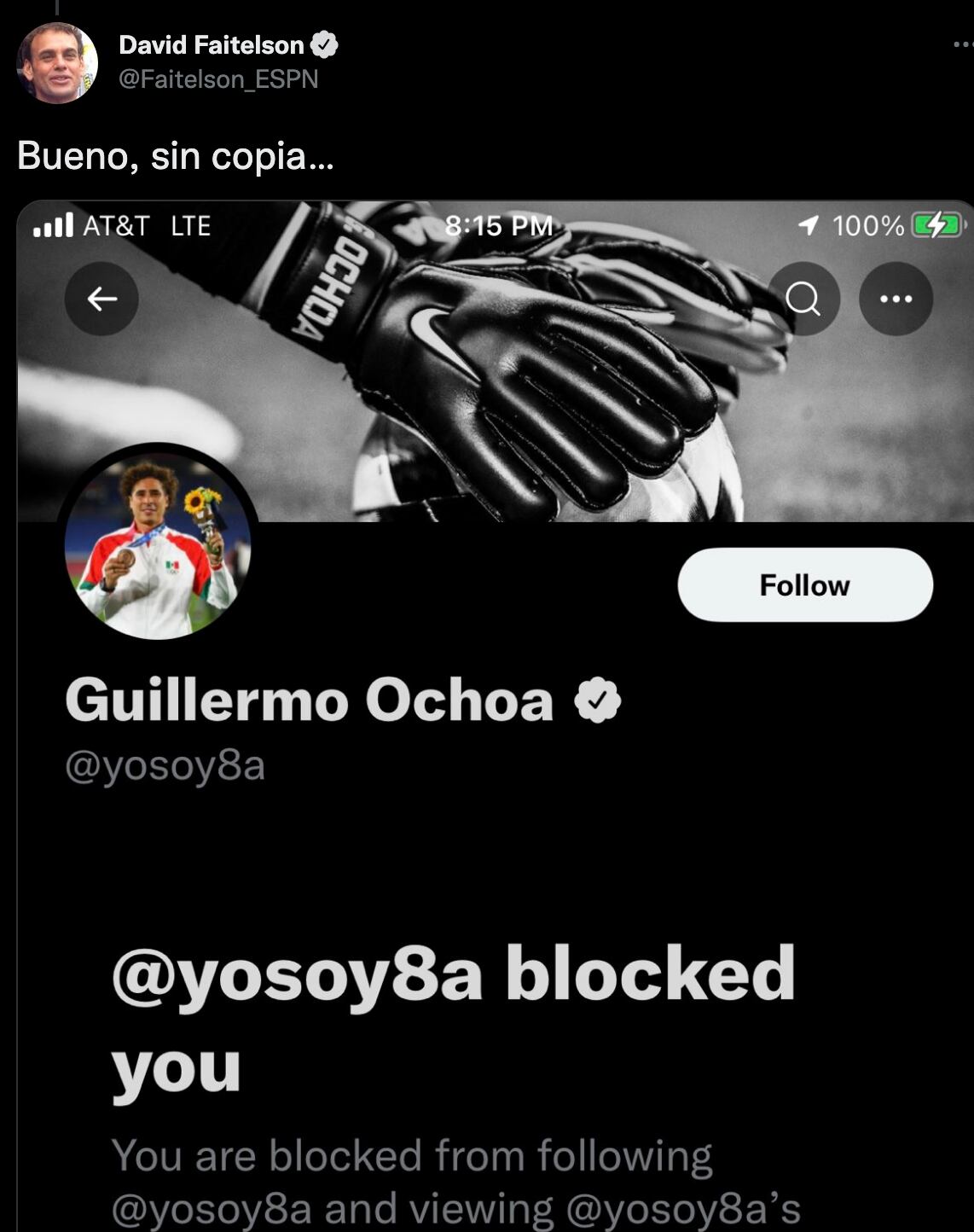 David Faitelson Guillermo Ochoa