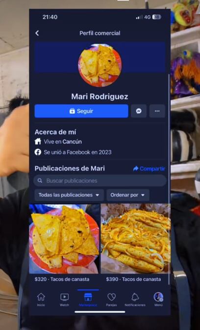 Estafa con tacos de canasta