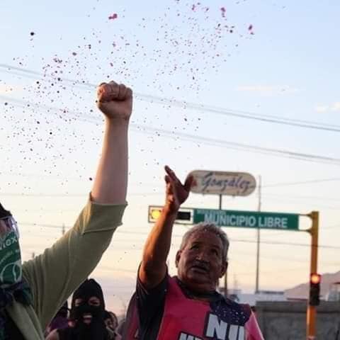Marcha de mujeres en Ciudad Juárez.