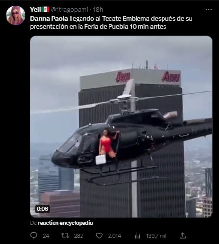 Memes de la llegada de Danna Paola al Tecate Emblema 2023