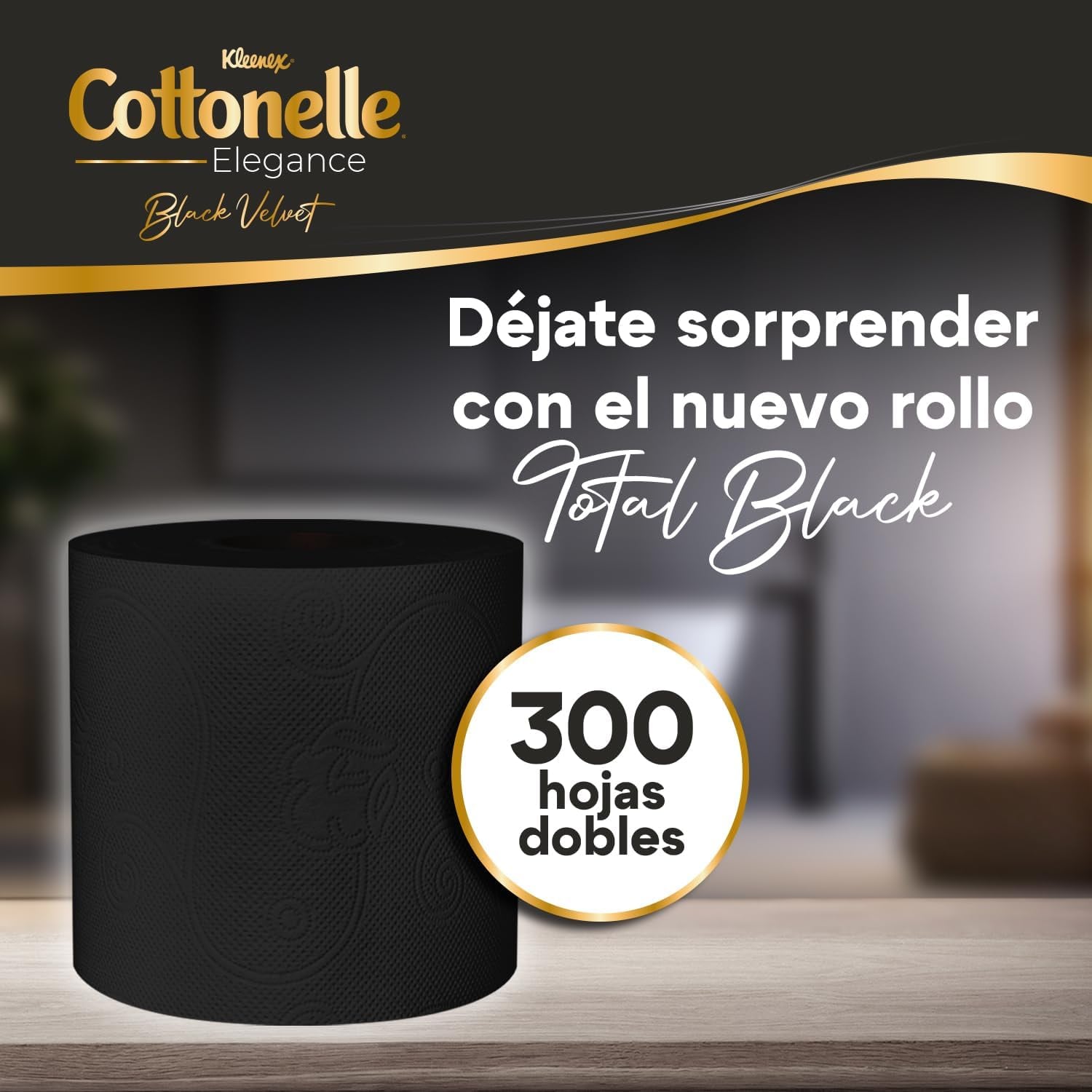 Papel higiénico Cottonelle de color negro en Bodega Aurrera