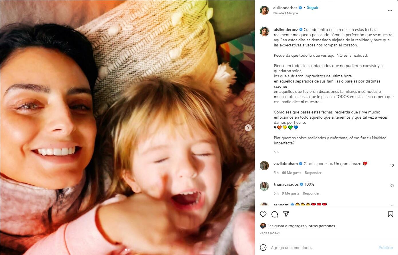 Aislinn Derbez pide no creer en la Navidad perfecta