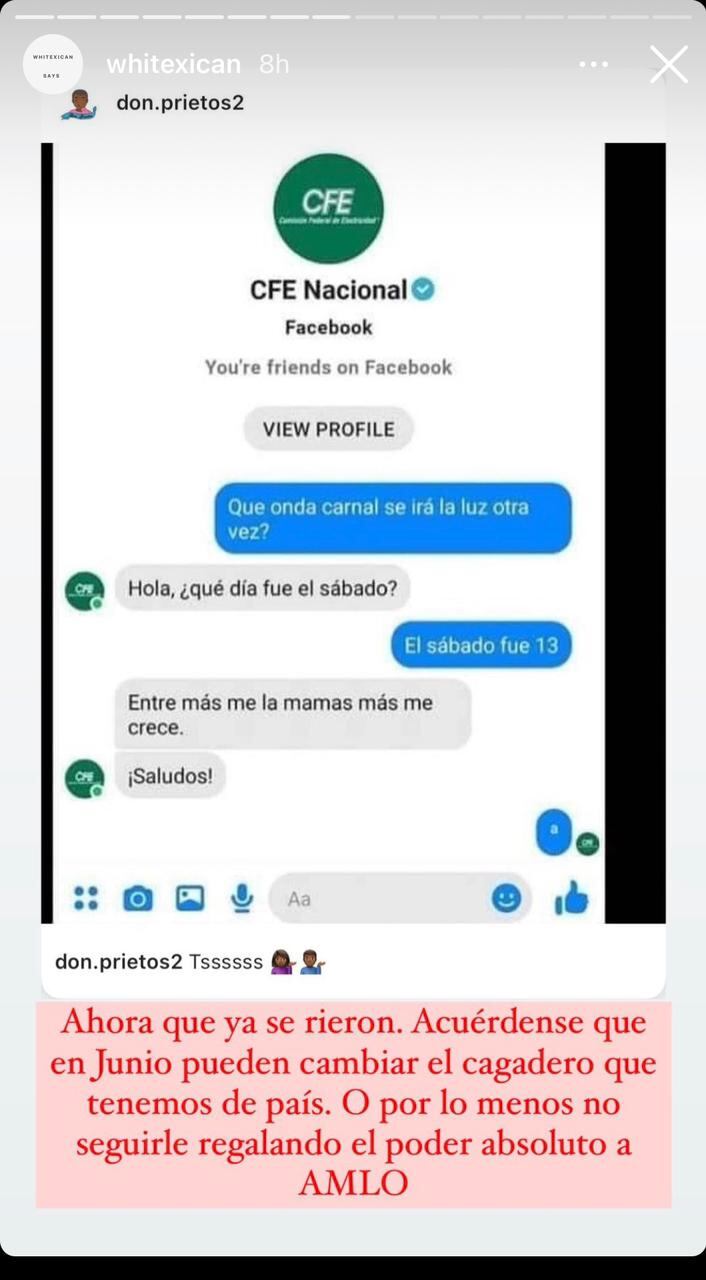 Historias de Whitexican en Instagram