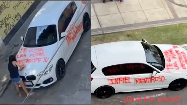 Infiel es exhibido; rayan su carro a modo de venganza