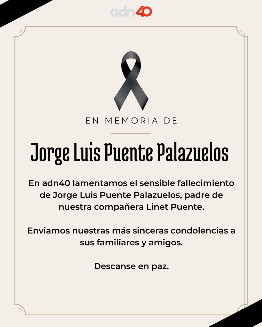 Muere Jorge Luis Puente Palazuelos, papá de Linet Puente.