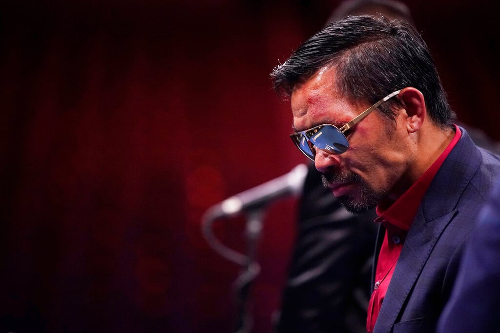 Manny Pacquiao tras perder pelea en agosto 2021.