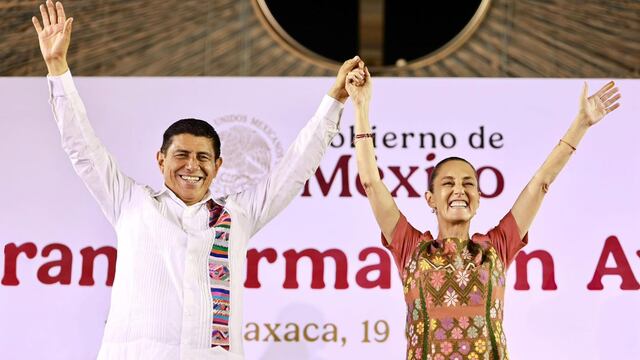 Claudia Sheinbaum da su rendición de cuentas en Oaxaca