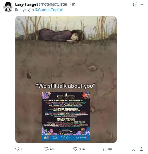 Memes por el cartel del Corona Capital 2025